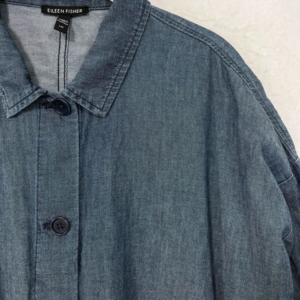 Eileen Fisher Indigo Jean Jacket - Picture 10 of 11